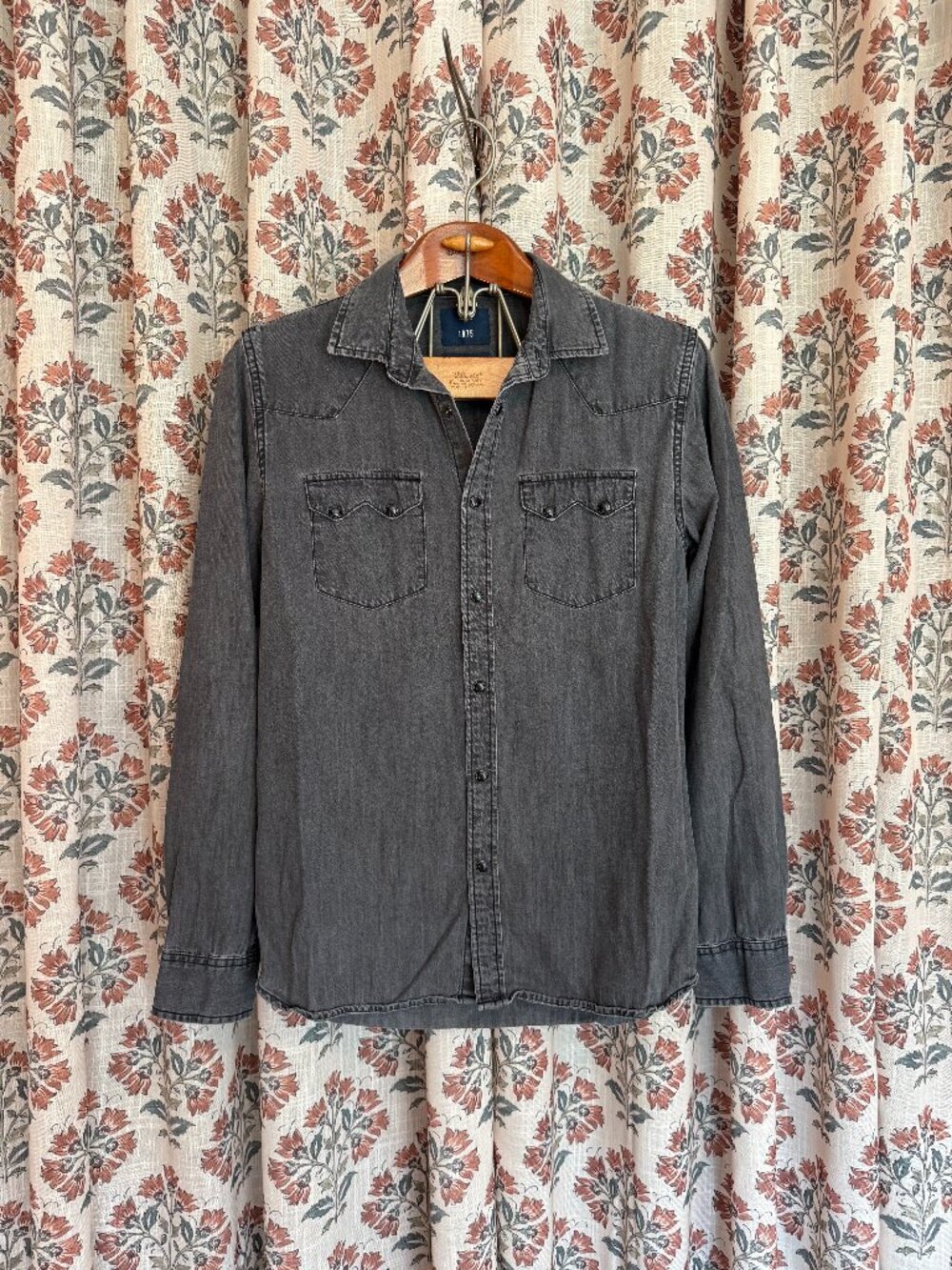 Men's H&M Denim Sawtooth Button Down Shirt Medium